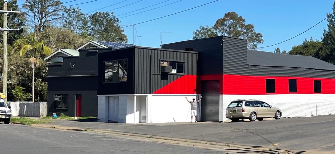 Commercial building after full exterior repaint